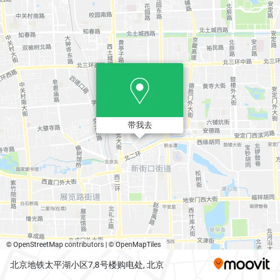 北京地铁太平湖小区7,8号楼购电处地图