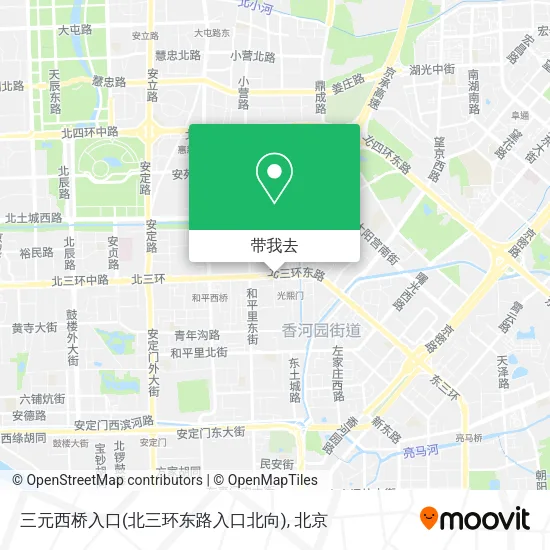 三元西桥入口(北三环东路入口北向)地图