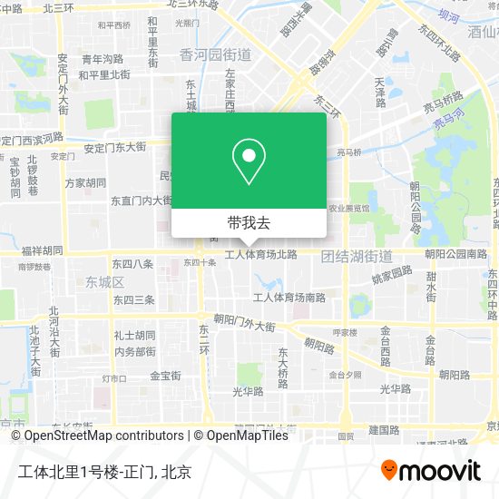 工体北里1号楼-正门地图