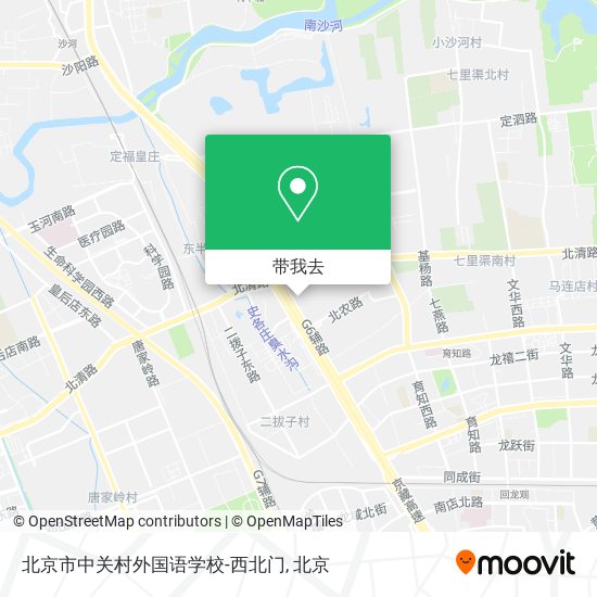 北京市中关村外国语学校-西北门地图