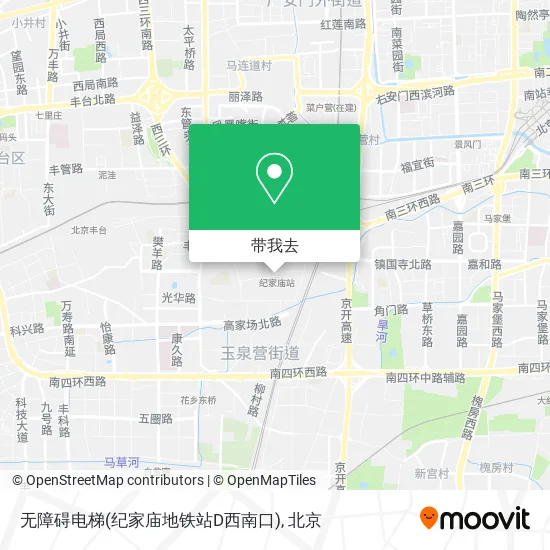 无障碍电梯(纪家庙地铁站D西南口)地图