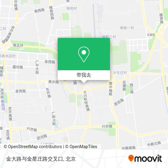 金大路与金星庄路交叉口地图
