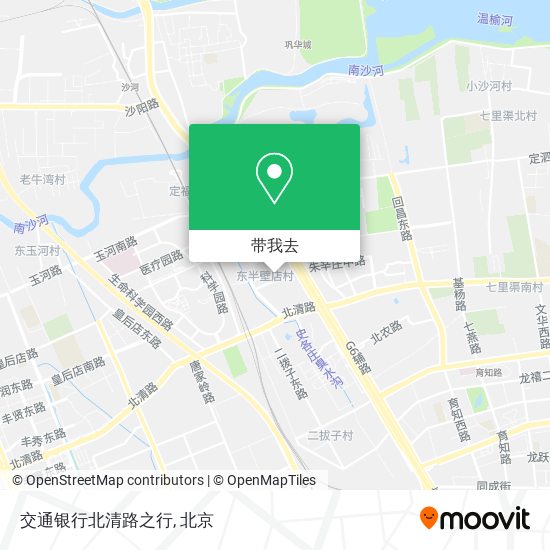 交通银行北清路之行地图