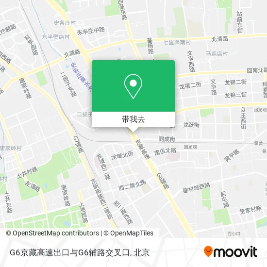 G6京藏高速出口与G6辅路交叉口地图