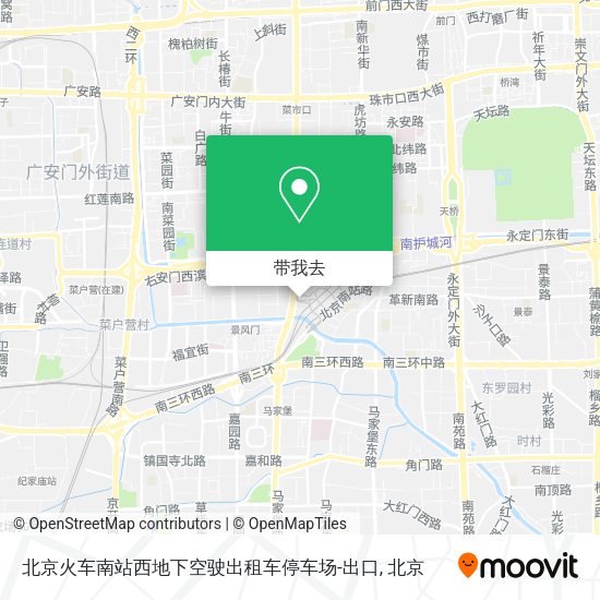 北京火车南站西地下空驶出租车停车场-出口地图