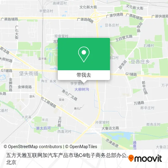 五方天雅互联网加汽车产品市场C4电子商务总部办公地图