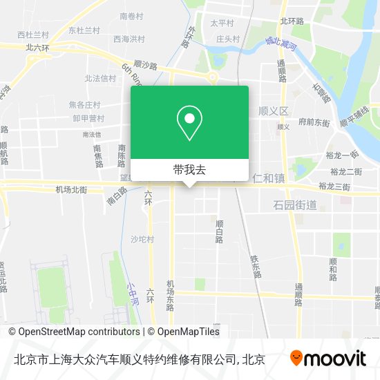 北京市上海大众汽车顺义特约维修有限公司地图