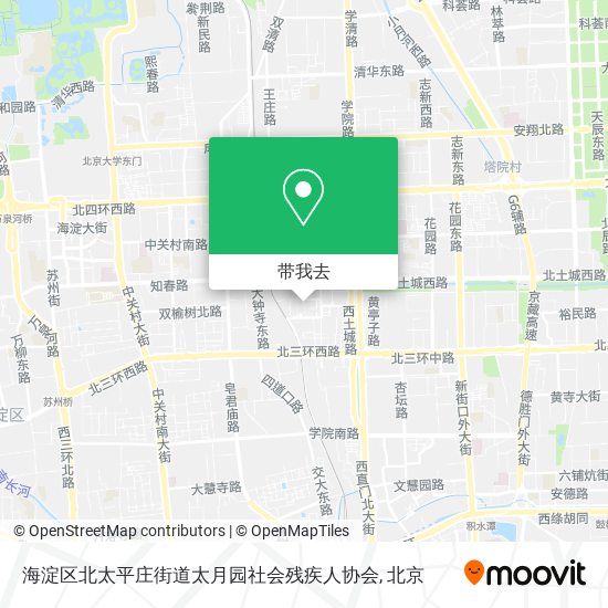 海淀区北太平庄街道太月园社会残疾人协会地图