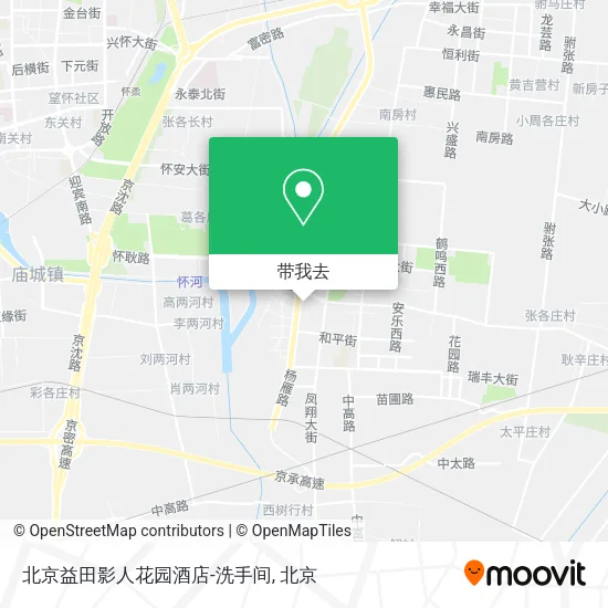 北京益田影人花园酒店-洗手间地图