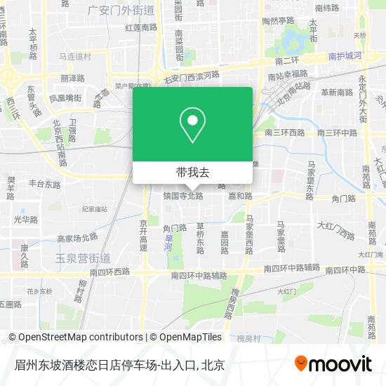 眉州东坡酒楼恋日店停车场-出入口地图