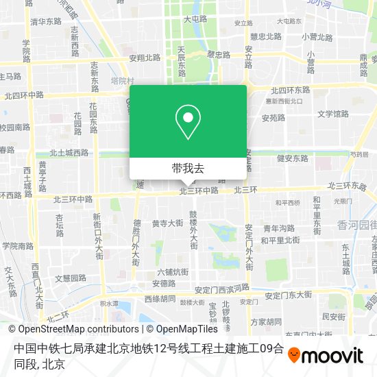 中国中铁七局承建北京地铁12号线工程土建施工09合同段地图