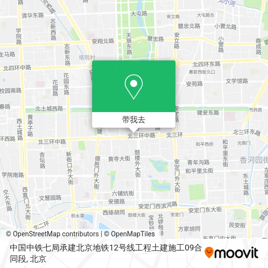 中国中铁七局承建北京地铁12号线工程土建施工09合同段地图