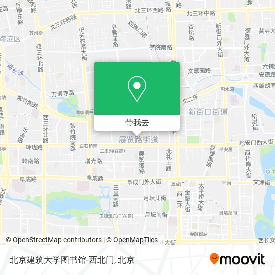 北京建筑大学图书馆-西北门地图