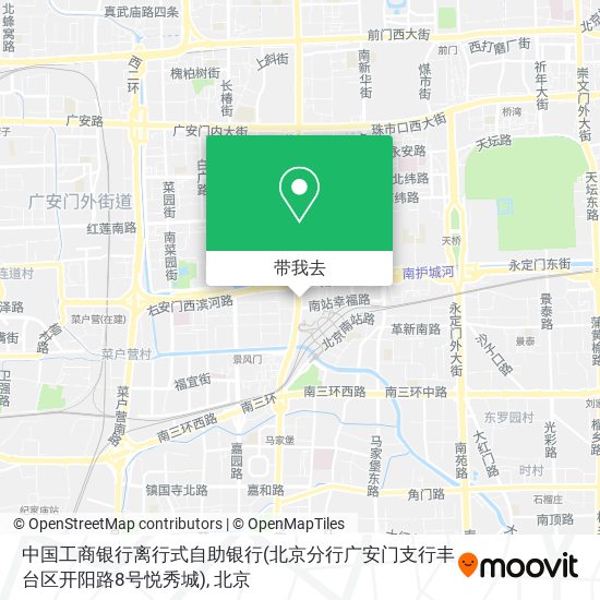 中国工商银行离行式自助银行(北京分行广安门支行丰台区开阳路8号悦秀城)地图