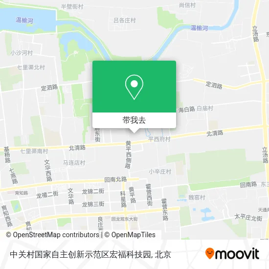 中关村国家自主创新示范区宏福科技园地图