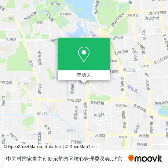 中关村国家自主创新示范园区核心管理委员会地图