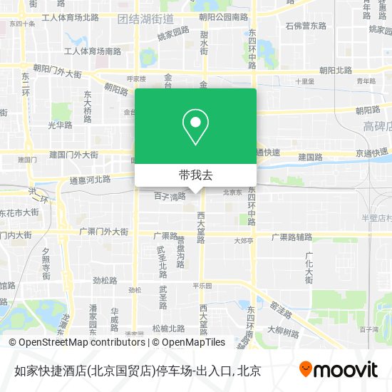 如家快捷酒店(北京国贸店)停车场-出入口地图