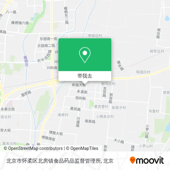 北京市怀柔区北房镇食品药品监督管理所地图