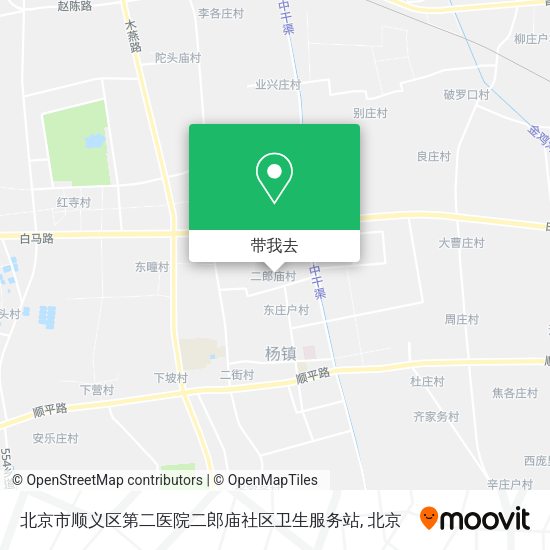 北京市顺义区第二医院二郎庙社区卫生服务站地图