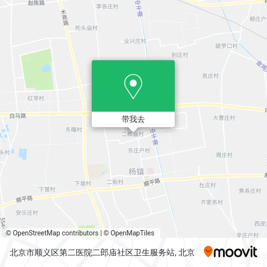 北京市顺义区第二医院二郎庙社区卫生服务站地图
