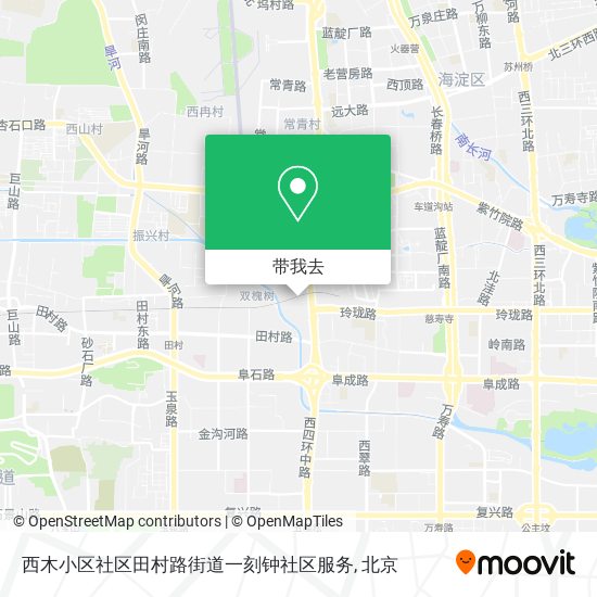 西木小区社区田村路街道一刻钟社区服务地图