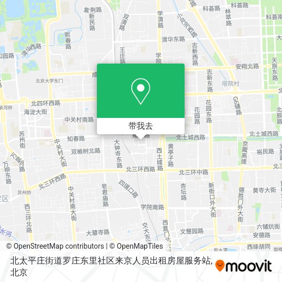 北太平庄街道罗庄东里社区来京人员出租房屋服务站地图