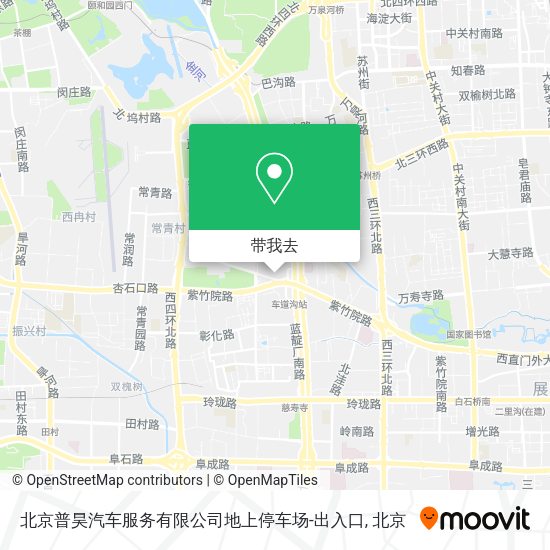 北京普昊汽车服务有限公司地上停车场-出入口地图
