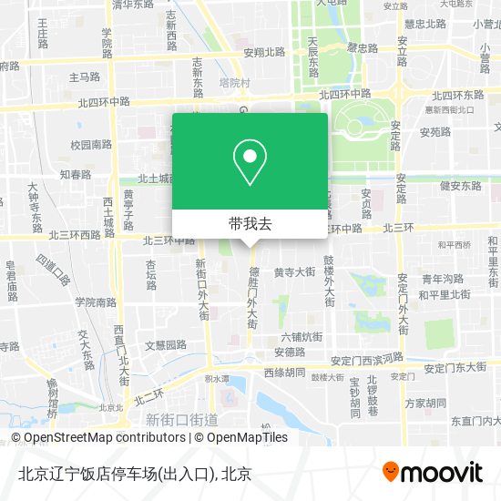 北京辽宁饭店停车场(出入口)地图