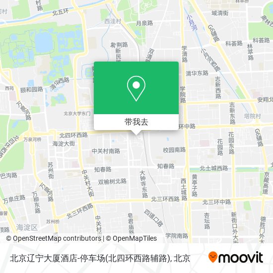 北京辽宁大厦酒店-停车场(北四环西路辅路)地图