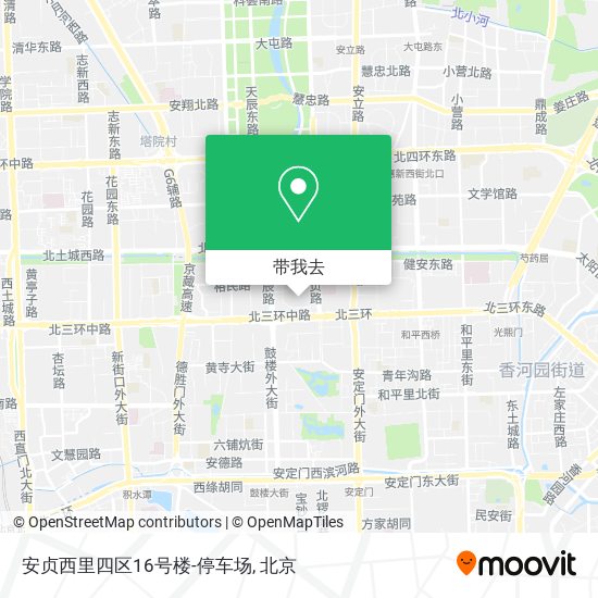 安贞西里四区16号楼-停车场地图