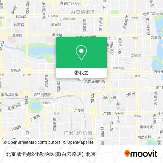 北京威卡姆24h动物医院(白云路店)地图