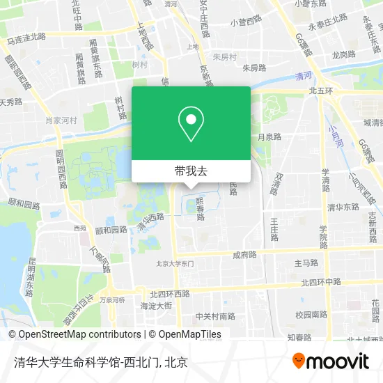 清华大学生命科学馆-西北门地图