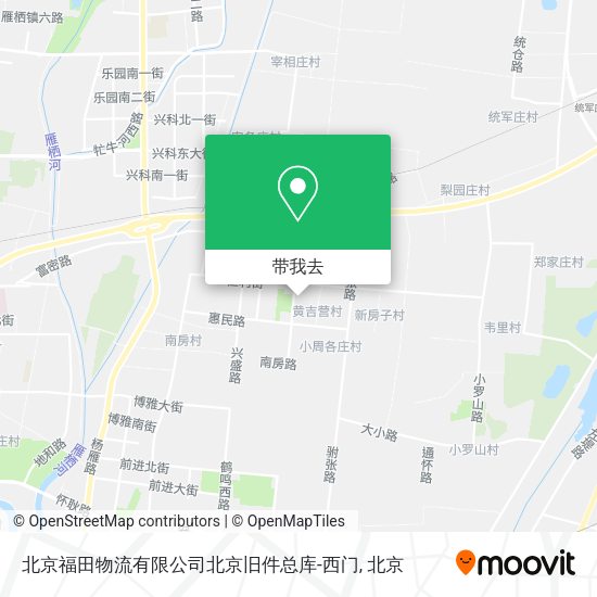 北京福田物流有限公司北京旧件总库-西门地图