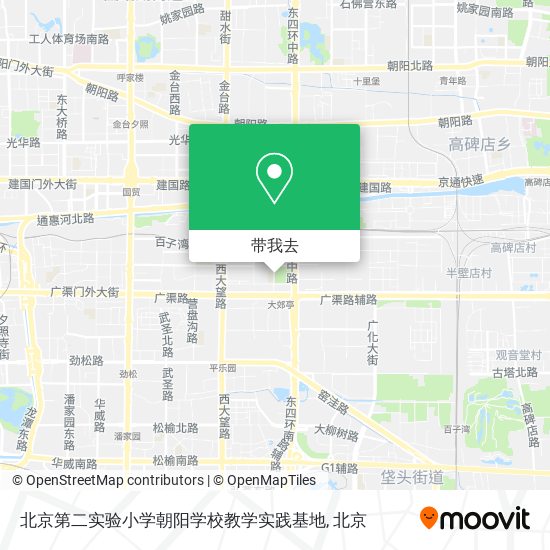 北京第二实验小学朝阳学校教学实践基地地图