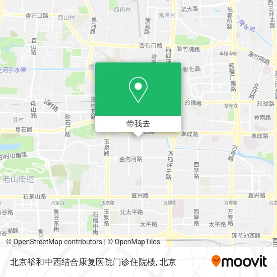 北京裕和中西结合康复医院门诊住院楼地图