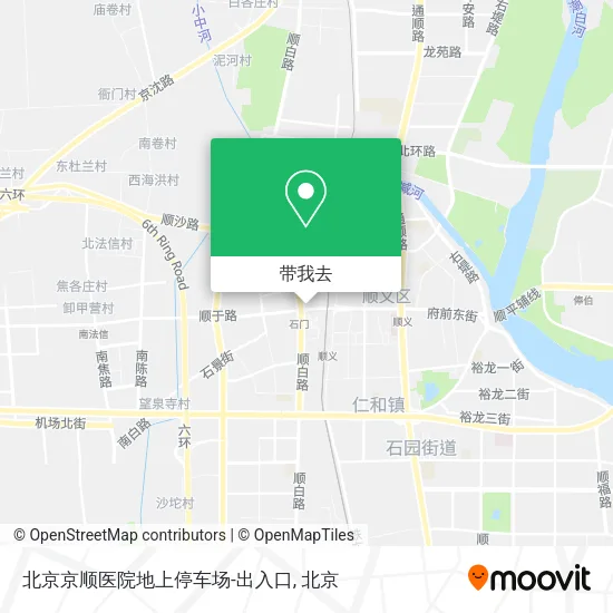 北京京顺医院地上停车场-出入口地图