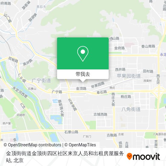 金顶街街道金顶街四区社区来京人员和出租房屋服务站地图