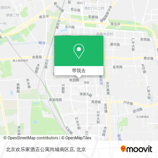 北京欢乐家酒店公寓尚城南区店地图