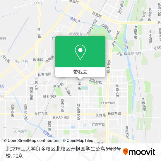 北京理工大学良乡校区北校区丹枫园学生公寓6号B号楼地图