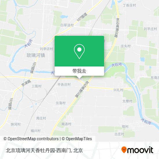 北京琉璃河天香牡丹园-西南门地图