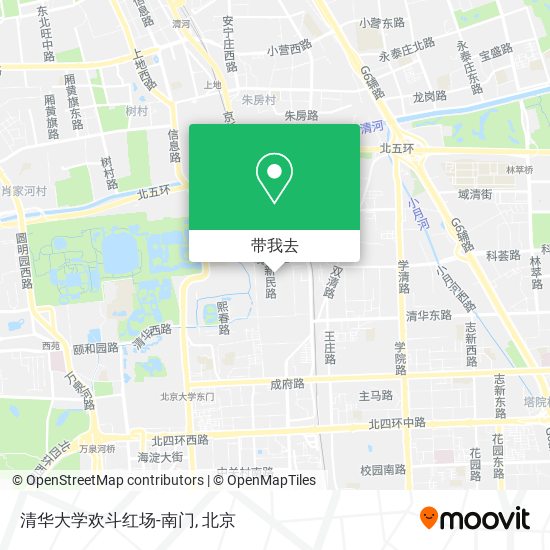 清华大学欢斗红场-南门地图
