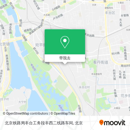 北京铁路局丰台工务段丰西二线路车间地图