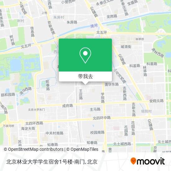 北京林业大学学生宿舍1号楼-南门地图