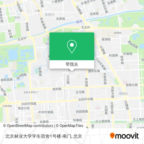 北京林业大学学生宿舍1号楼-南门地图
