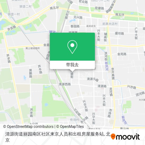 清源街道丽园南区社区来京人员和出租房屋服务站地图