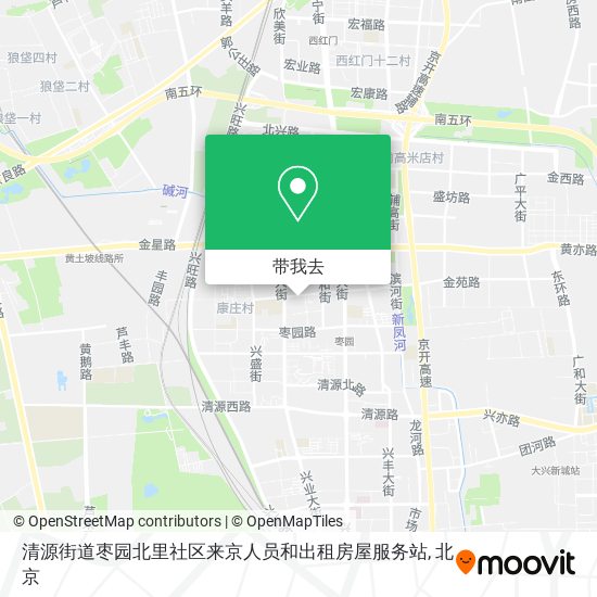 清源街道枣园北里社区来京人员和出租房屋服务站地图