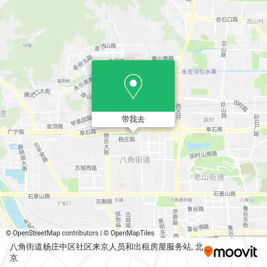 八角街道杨庄中区社区来京人员和出租房屋服务站地图