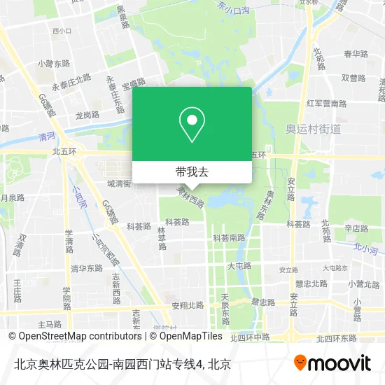 北京奥林匹克公园-南园西门站专线4地图