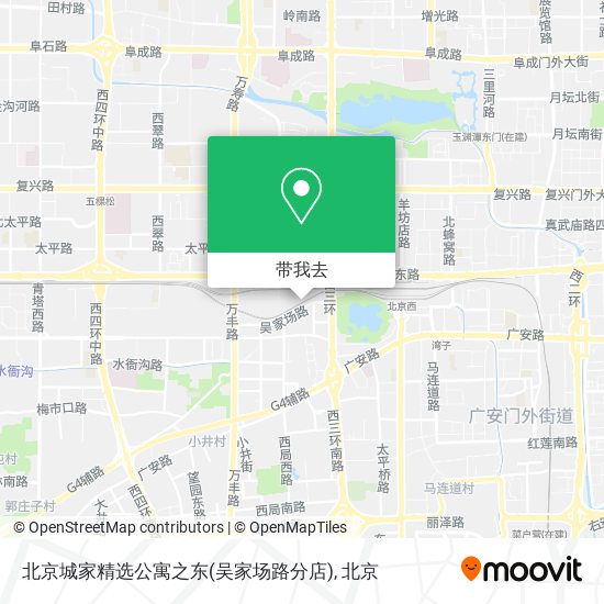 北京城家精选公寓之东(吴家场路分店)地图