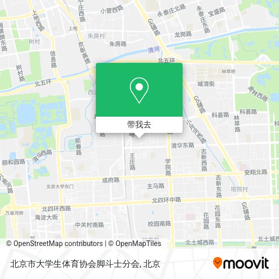 北京市大学生体育协会脚斗士分会地图